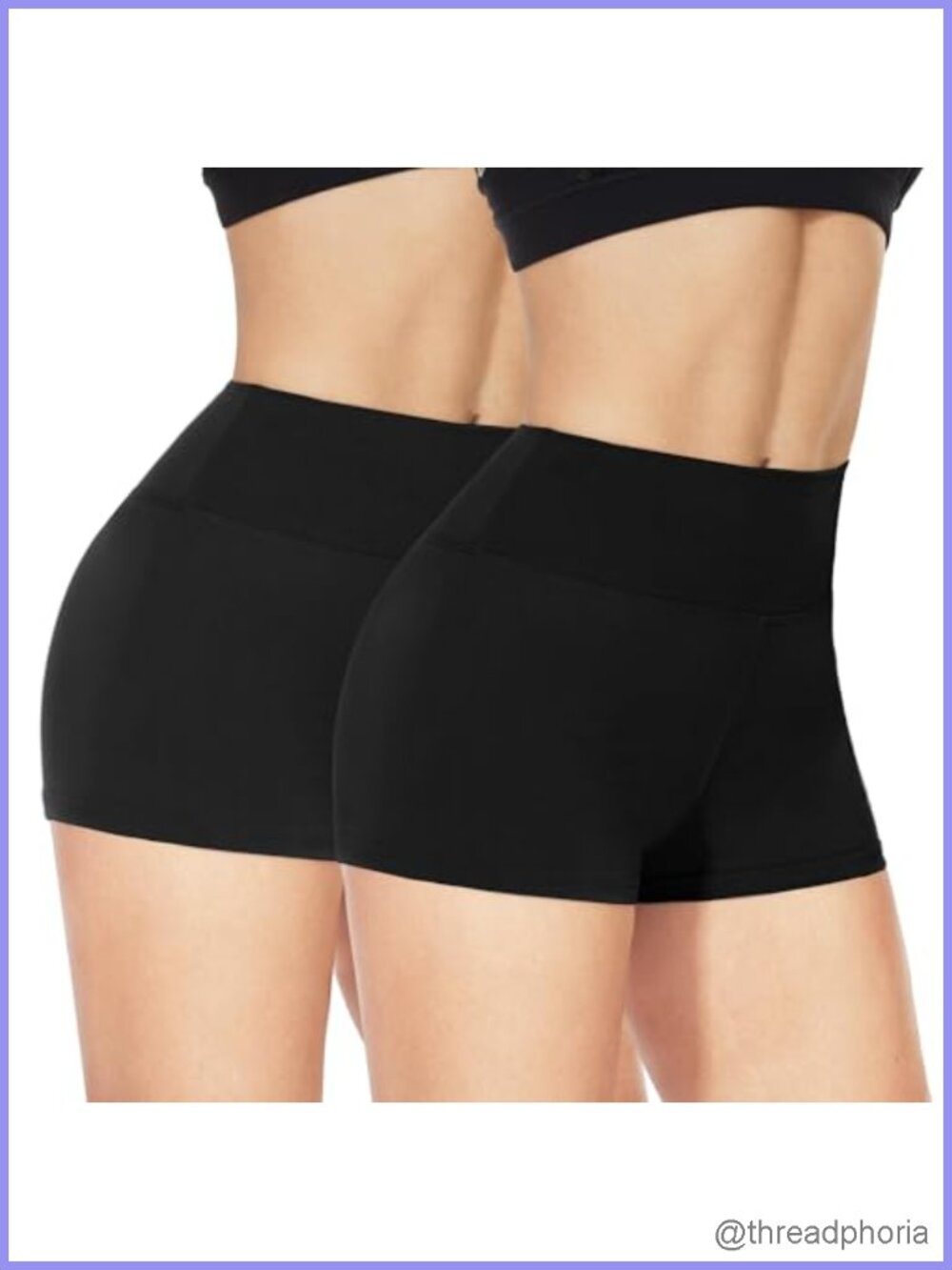 2 Pack High Waisted Biker Shorts for Women - Spandex Workout Yoga Dance